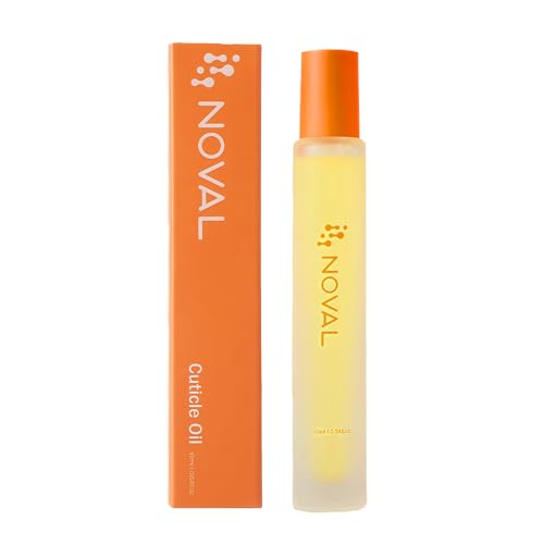 NOVAL Rollerball Cuticle Oil for Men & Women, Travel Size Bottle, Fresh Smell Citrus Scent, Essential Nail Care Serum, Rich in Jojoba Oil, Natural Ingredients
